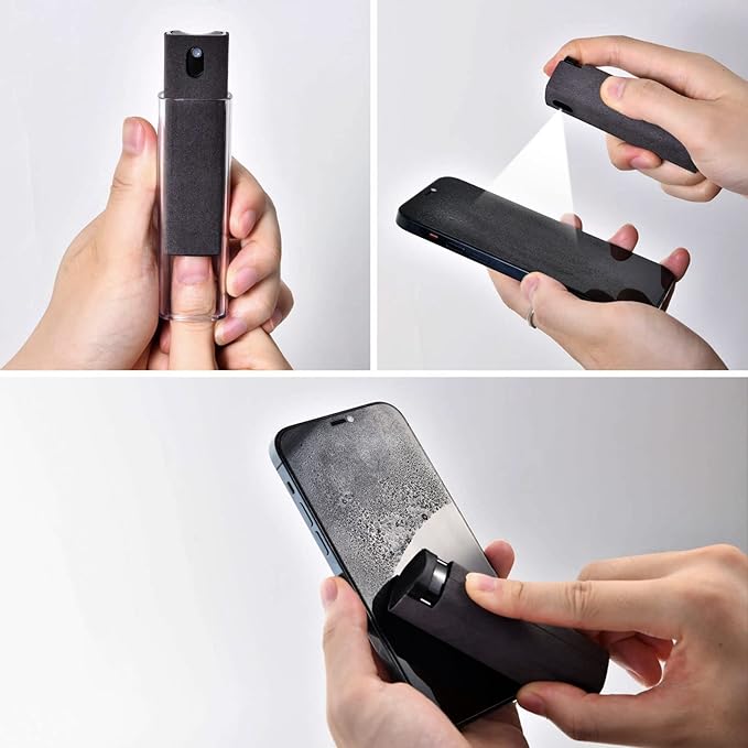 Fingerprint Proof Screen Cleaner 2PCS, Touchscreen Mist Spray for Electronic Smart Phone TV, Laptop, Tablet, PC, Computer Monitor LCD Flat Screens (Black)
