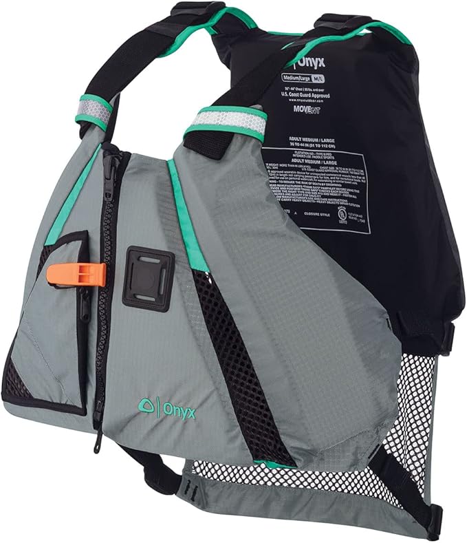 Onyx U.S. Coast Guard and Transport Canada Approved MoveVent Dynamic Paddle Vest for Adults for Kayaking, Canoeing, Stand ...