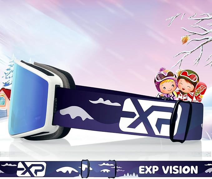 EXP VISION Ski/Snowboard Goggles Parent-child Snow Goggles Over Glasses for Men, Women Youth Kids