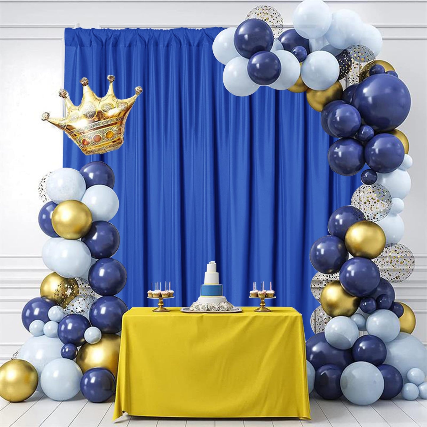 Sugargirl 10x10FT Royal Blue Backdrop Curtains Polyester Photo Backdrop Drapes Curtains 2 Panels with Rod Pockets for Party Birthday Wedding Photography Home Decoration