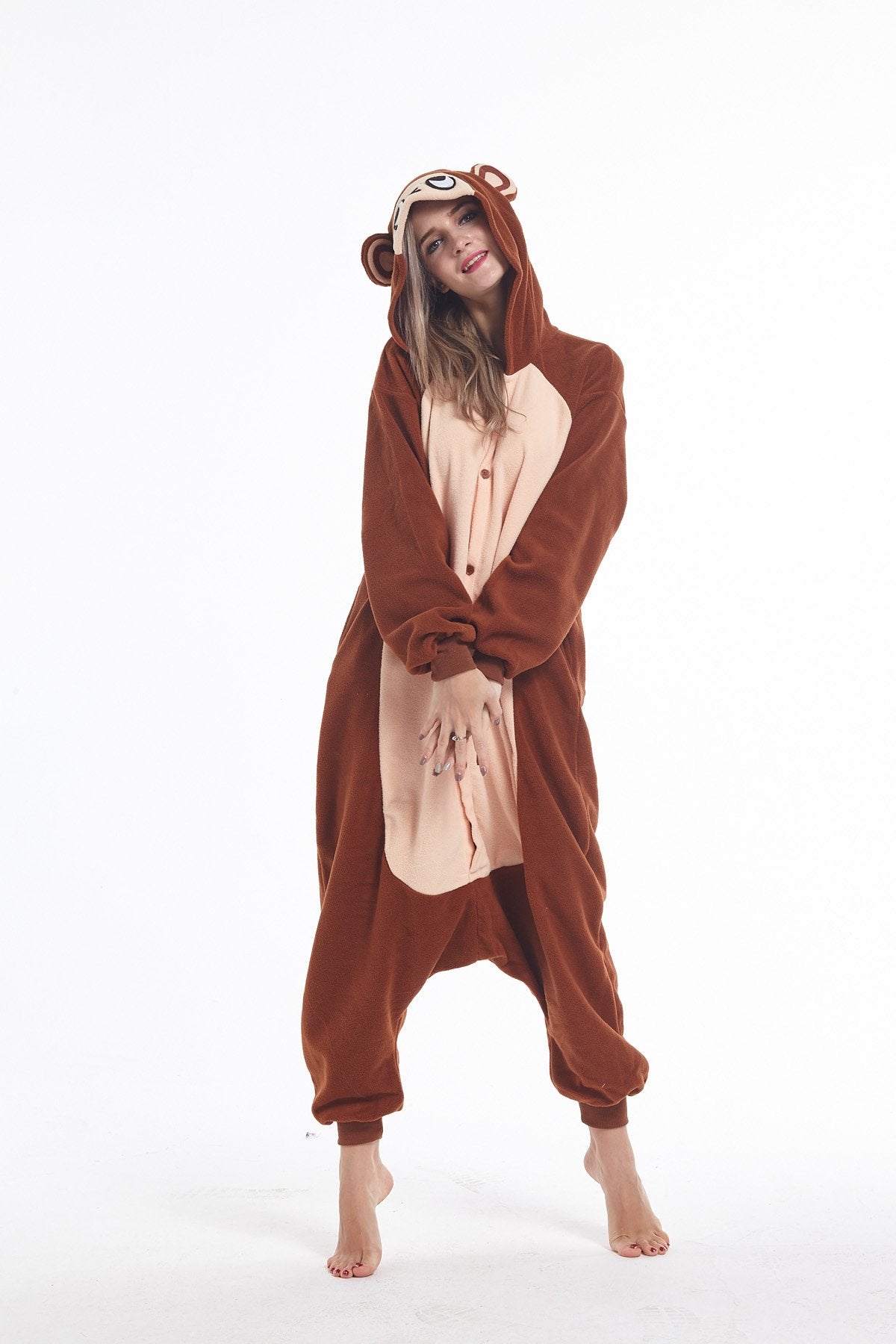 Sqlszt Animal Monkey Onesie Adult Unisex Christmas One Piece Halloween Cosplay Costume Pajamas Suit for Women Men