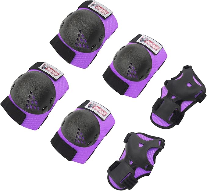 RUNDONG Youth/Kids Knee Pads Elbow Pads Wrist Guards Protective Set for 3-15 Years Child Roller Skates, Scooter, Inline Sk...