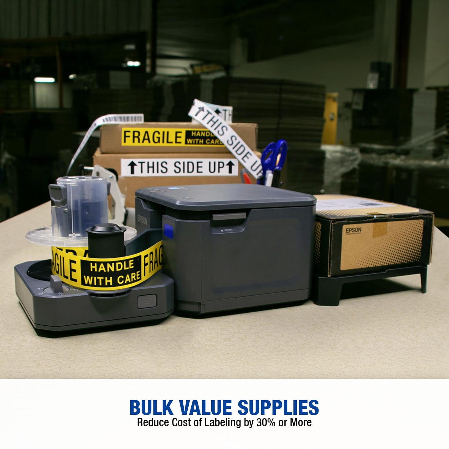 LABELWORKS Epson LW-Z5000PX Industrial Label Maker - Complete Printer Kit with Accessories, PX 147' Bulk Label Rolls, Desktop Printer