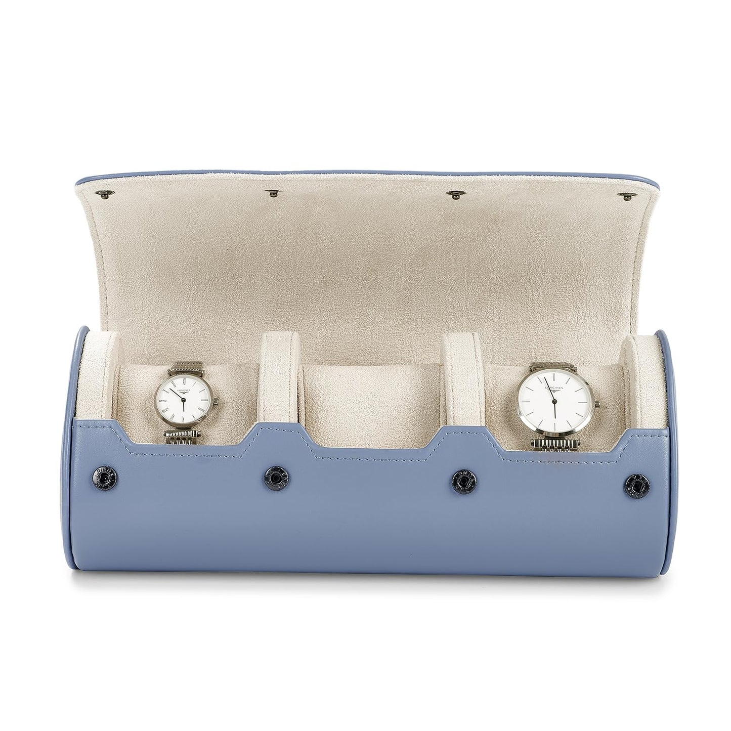 Oirlv Luxury Leather Watch Organizer Case Watch Box for Mens Jewelry Gift Box for Birthday Fathers Day Anniversary(3 slots, Sky Blue)