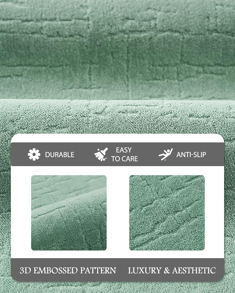 AMOAMI-Bath Mat-Absorbent Quick Dry Bathroom Floor Mats-Washable Rubber Backing Bath Mats for Bathroom Rugs Fit Under Door-Bath Rug for in Front of Sink Bathtub Shower Room, Moss 17''x24''
