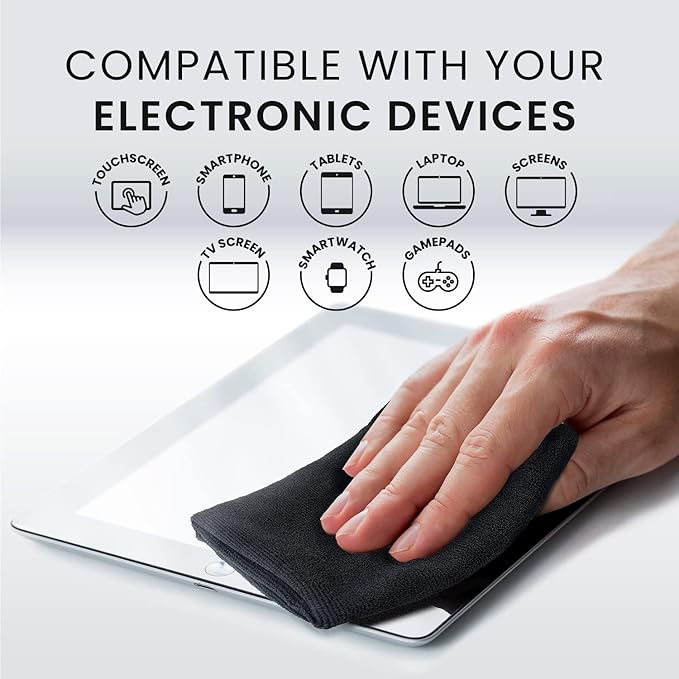 Electronic Wipes Screen Cleaner Streak-Free [2 Pack x40] Computer Screen Wipes, TV Screen Cleaner Wipes, Monitor Wipes for Smart TV, Laptop, iPhone, ipad and more - [Microfiber Cloth + 80 Wipes]