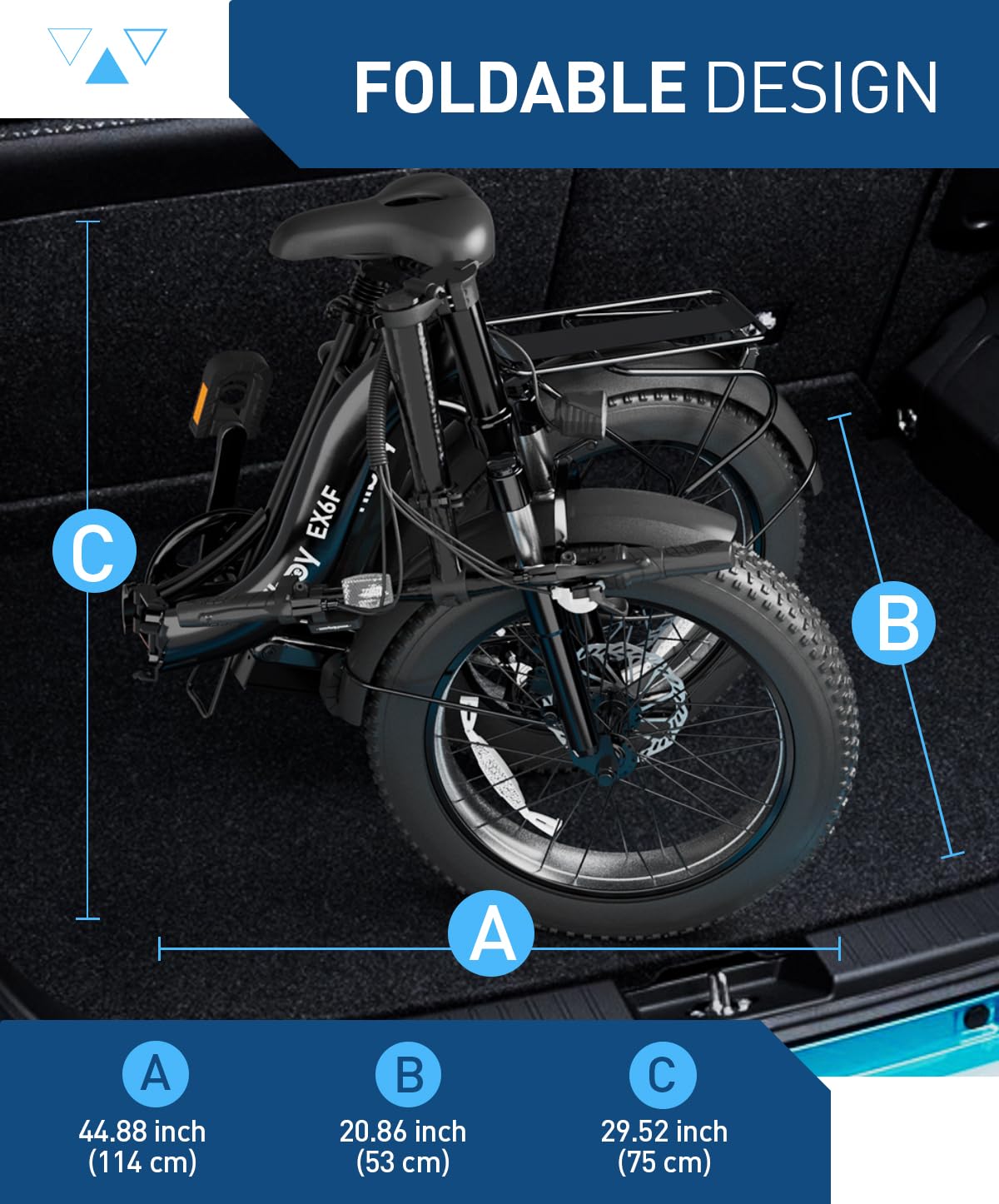 Hiboy EX6F Folding Electric Bike for Adults – 750W Motor, 20x4.0 Fat Tires, Removable Battery, 7-Speed, LCD Display, Phone Mount for Commuting & Adventure (White)
