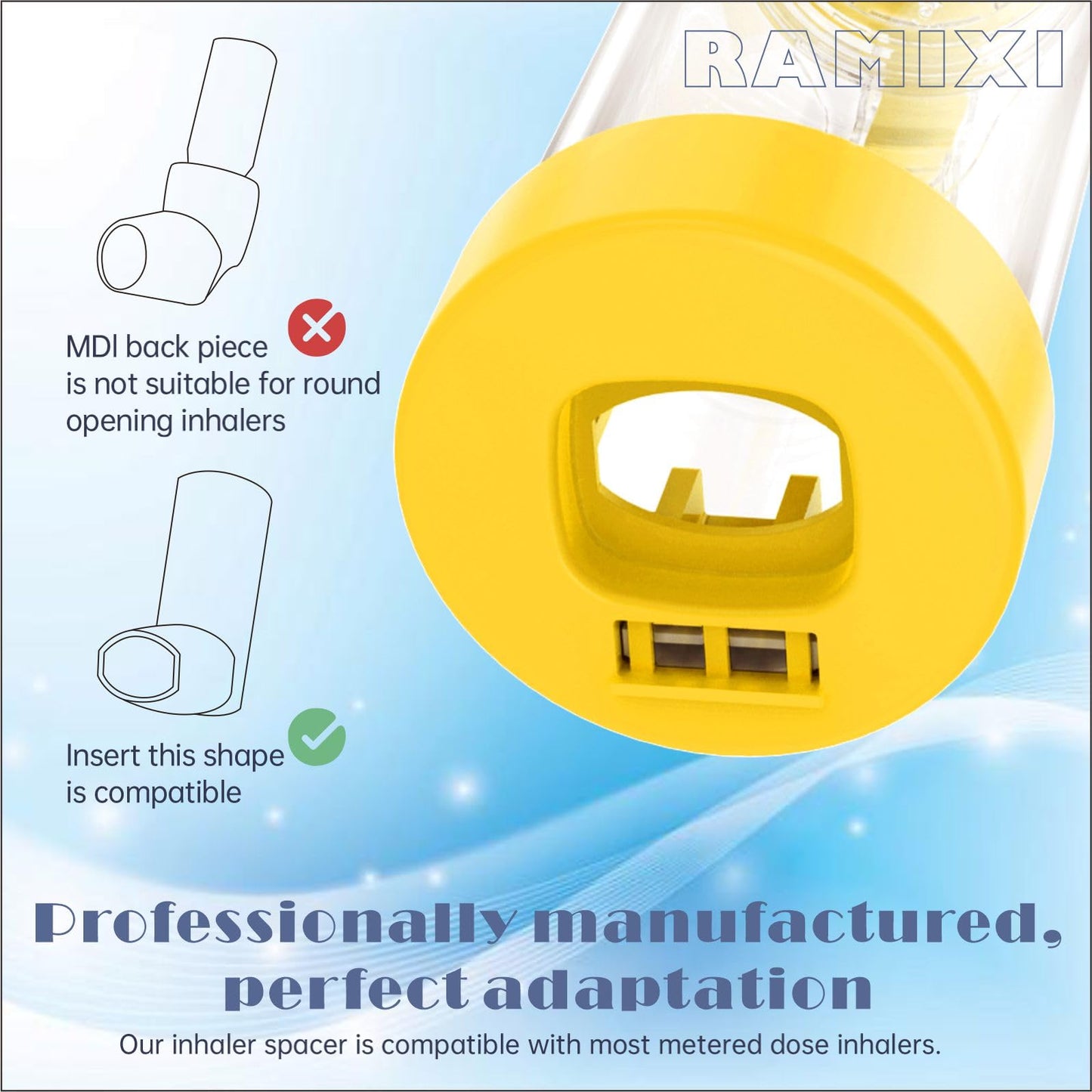 Ramixi Inhaler Spacer for Adult and Kids NESSI OTC SPACER (Orange/Kids)