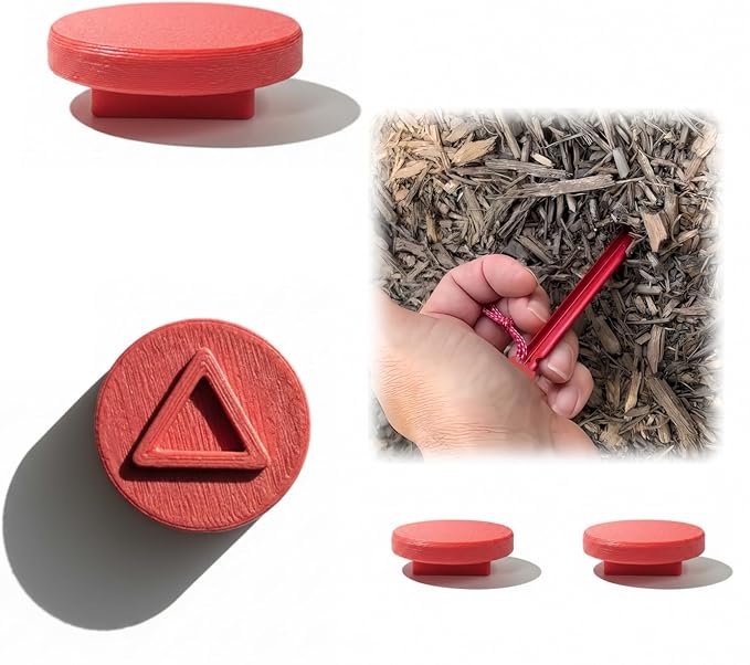 2-Pack 3D Printed Tent Stake Pusher Caps for MSR Groundhog & Mini – Fits 7.5" & 6" Stakes – Ultralight Durable Plastic Cap...