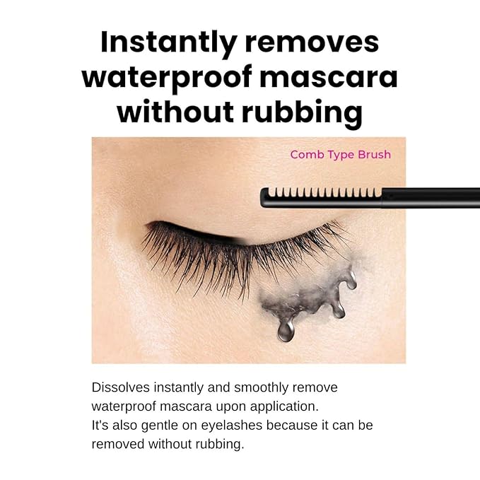 HEROINE MAKE by KISSME Waterproof Mascara Black | Volume and Length by Defining Fiber for Long and Curl Eye Makeup for Women + Gentle Mascara Remover Oil Free, Made in Japan, 2 Set