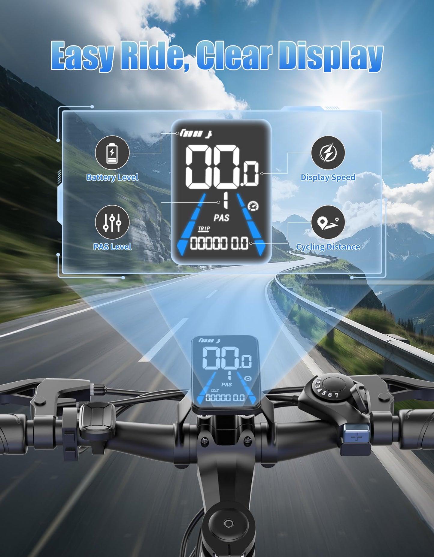 Pikabike Electric Bike for Adults, 1500W Motor Ebike, Max 65Miles 28MPH, 26" Electric Mountain Bike, 480Wh Removable Battery EBike, 7-Speed & Front Suspension, Electric Bicycle for Commute