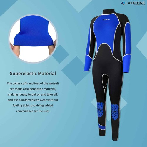 LayaTone Wetsuit Women Full Body 3mm Neoprene Diving Suit with Back Zip, Wetsuits for Women in Cold Water Swimming Diving Snorkeling Kayaking