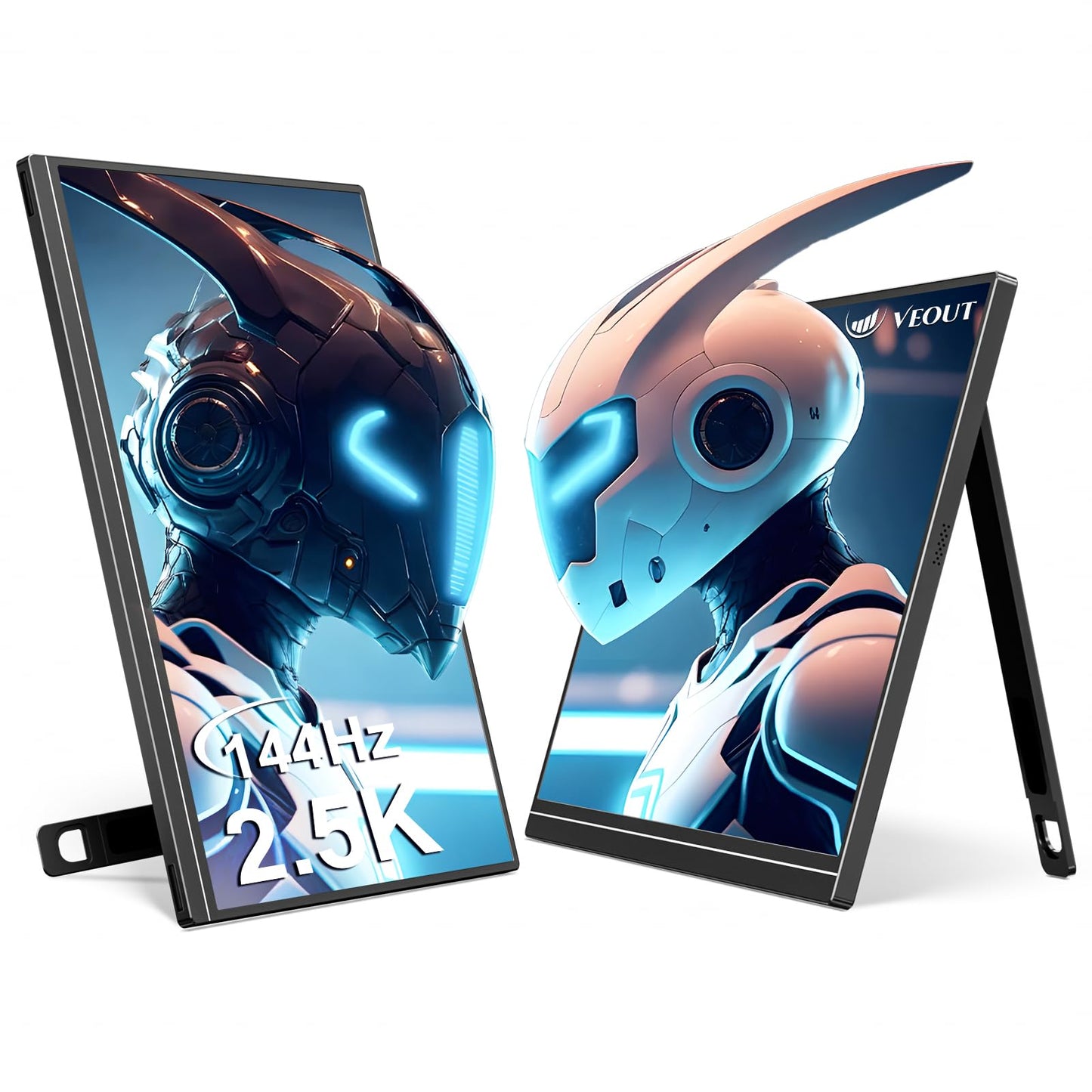 Veout 2.5K Portable Gaming Monitor with 144hz in 4 Colors - V1 Pro, 16inch 2560*1600 IPS Travel External Screen with FreeSync, D