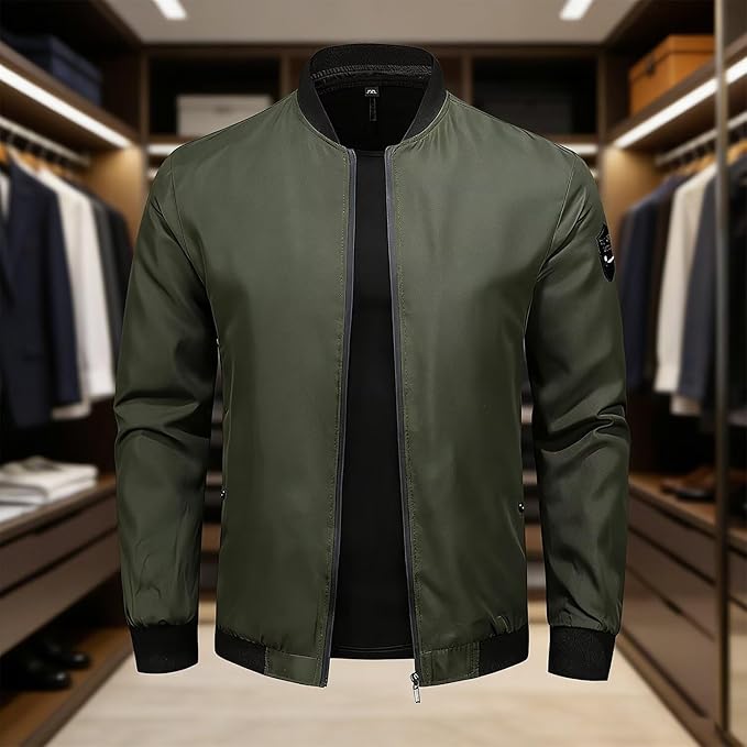 Men's Casual Lightweight Windbreaker Spring Fall Bomber Coats Stylish with Pockets