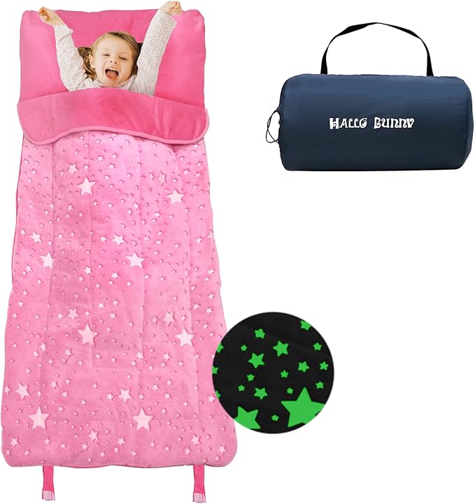 Kids Sleeping Bag for Girls & Boys, Large Kids Sleeping Bag with Pillow, Glow in The Dark Slumber Bag,Soft and Comfortable...