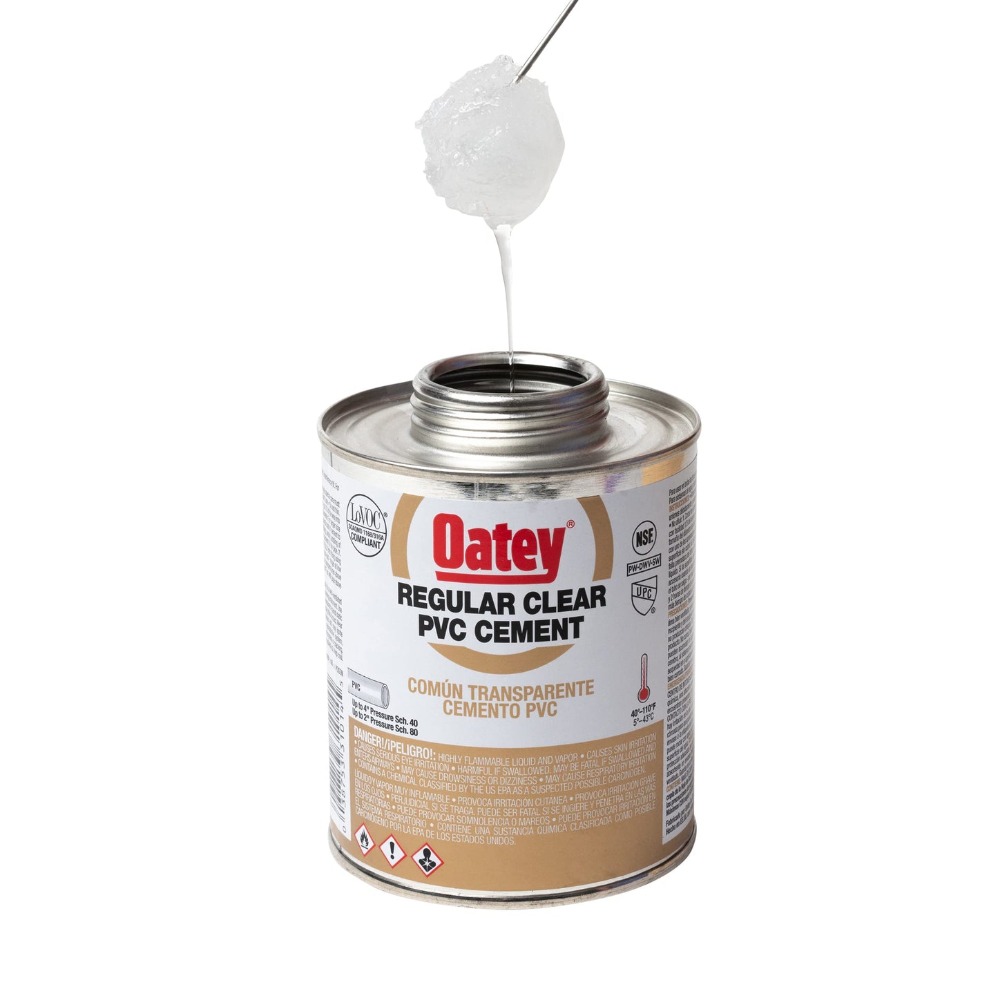 Oatey 30246 4 oz. PVC Regular Clear Cement and 4 oz. NSF Purple Primer Handy Pack