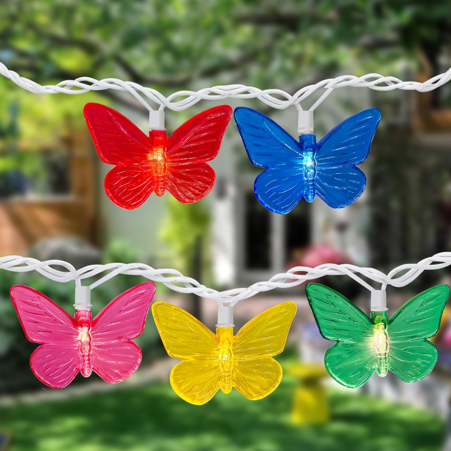Pallerina Butterfly String Lights-8.5ft Butterfly Fairy Lights with 10 Led Light,Plug in Bedroom Curtain Lights for Indoor Tent Loft Bed Patio Party Wedding Wall Summer Holiday Garden Decor