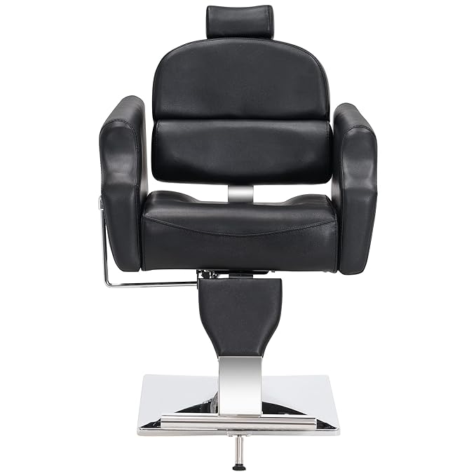 BarberPub Classic Recliner Leathern Barber Chair Antique Heavy Duty Hair Spa Salon Styling Beauty Equipment 3125