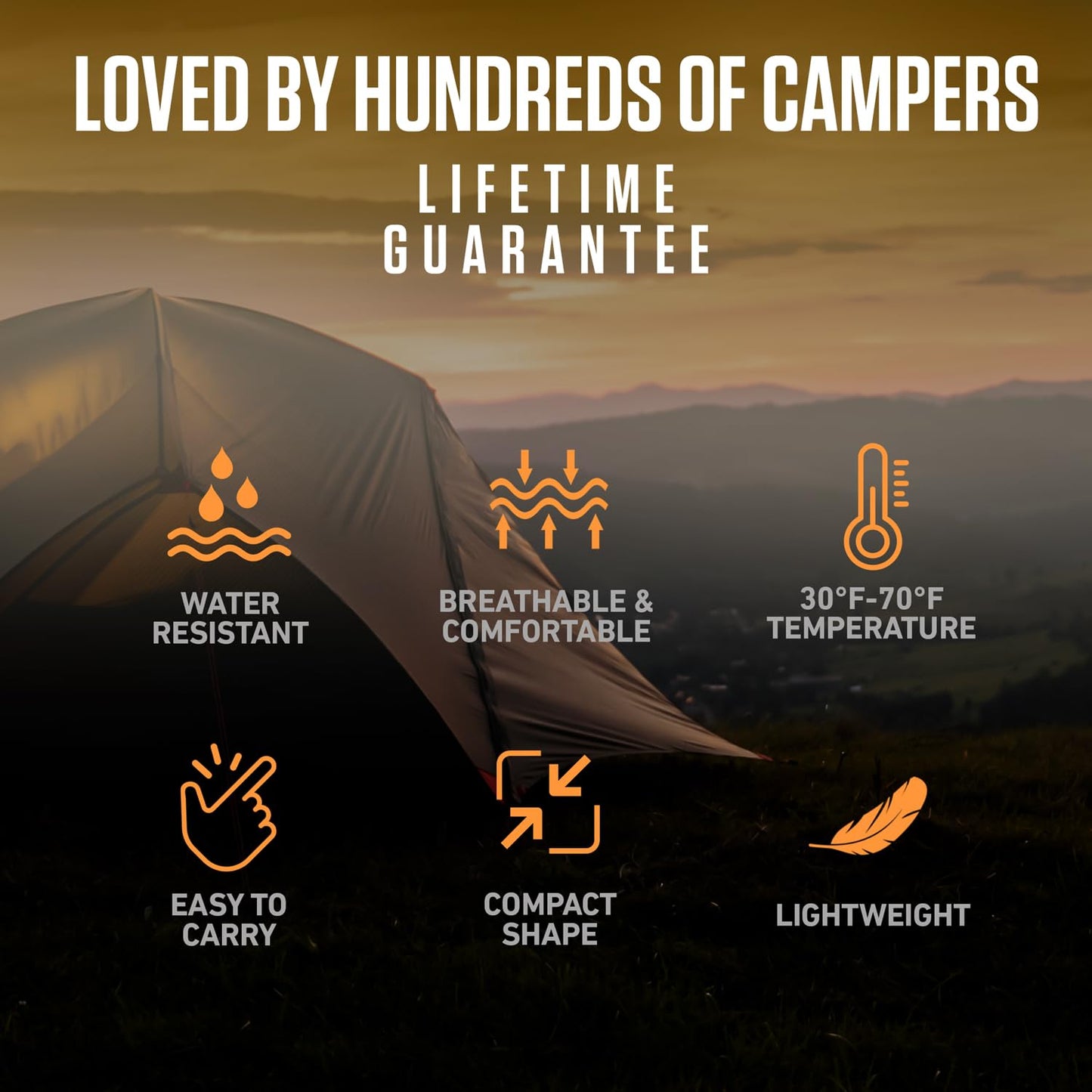 VENTURE 4TH 3-Season XXL Backpacking Sleeping Bag, Camping Sleeping Bags for Adults & Kids - Lightweight, Comfortable, Water Resistant, Ideal for Hiking, Camping & Outdoor – Silver/Gray