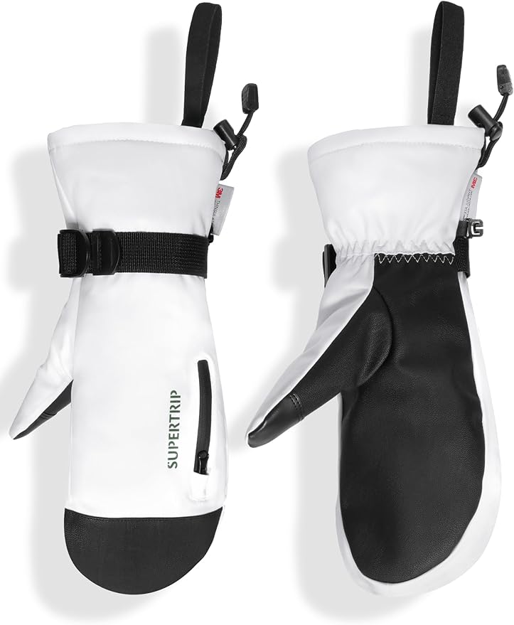 Supertrip Ski Mittens Men Women, Waterproof Snowboard Mittens Gloves Touch-Screen Anti-Slip Snow Mitts 3M Thinsulate, Warm...