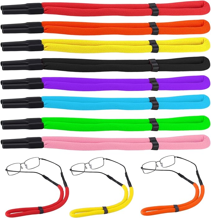 VITASHYNX 8 Pcs Floating Glasses Strap, Sunglasses Floating Strap, Buoyant Glasses Retainer For Boating Kayaking Fishing P...