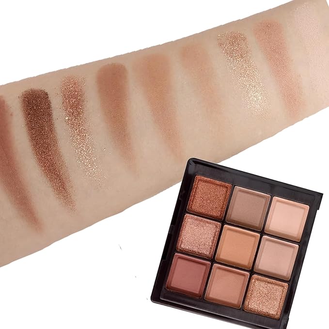 K'APEINE Eyeshadow Palette 9-Colors Nude Eye Shadow Palette Natural Brown Eyeshadows Palette Makeup Cool-Toned Highly Pigmented Eyeshadow for Eyes Long Lasting Naturing-Looking
