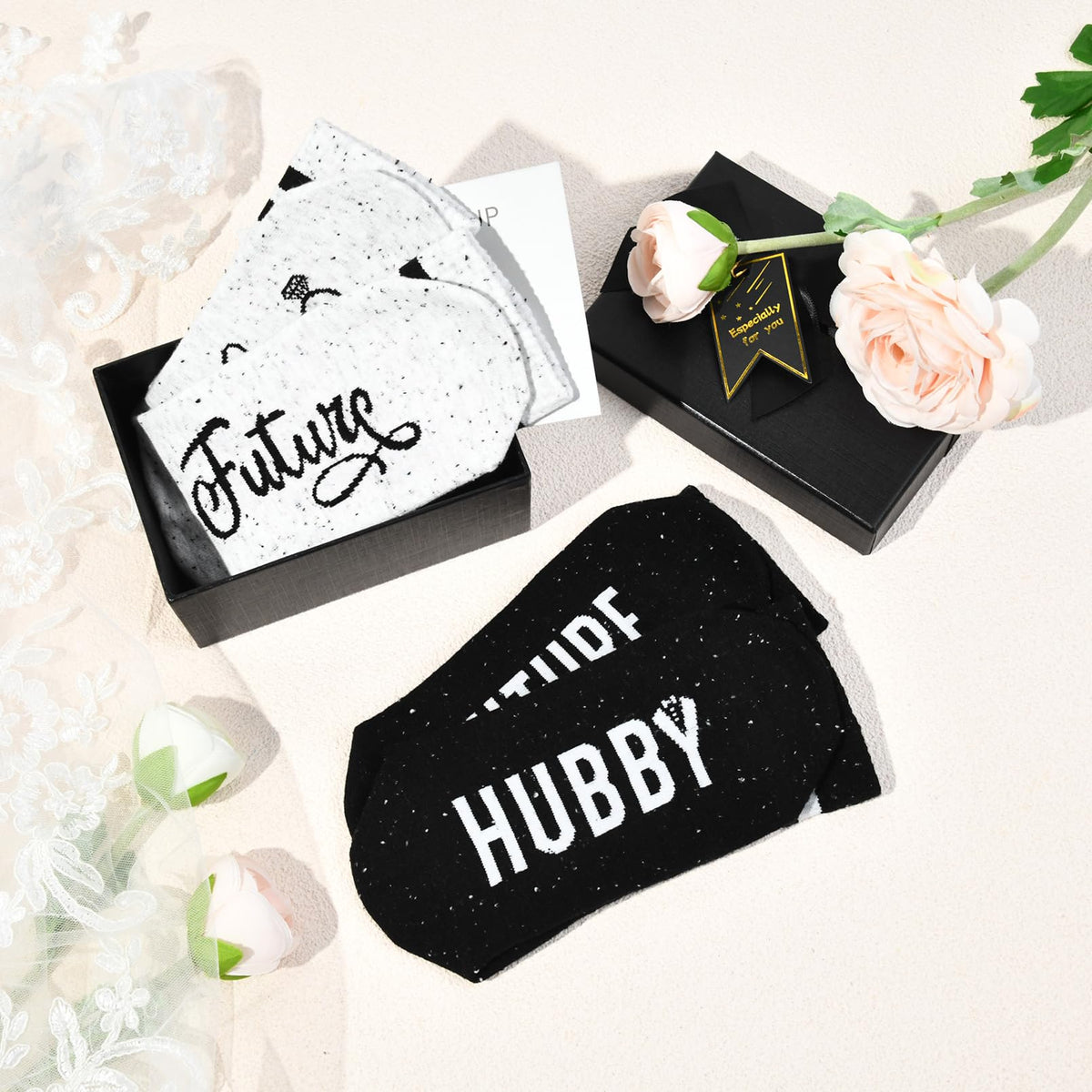 Behufun Engagement Gifts for Couples 2025, Gifts for Newly Engaged Couples, Wedding Socks Bride and Groom Socks