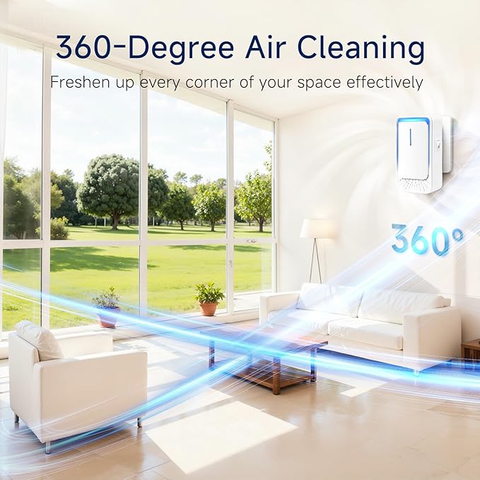 Plug In Air Ionizers - 4Pack Negative Ion Technology Air Purifier, Quiet Mini Air Freshener for Home, Bedroom, Office, Basement - Portable Air Purifiers for Odor, Dust, Smoke, Pets Smell