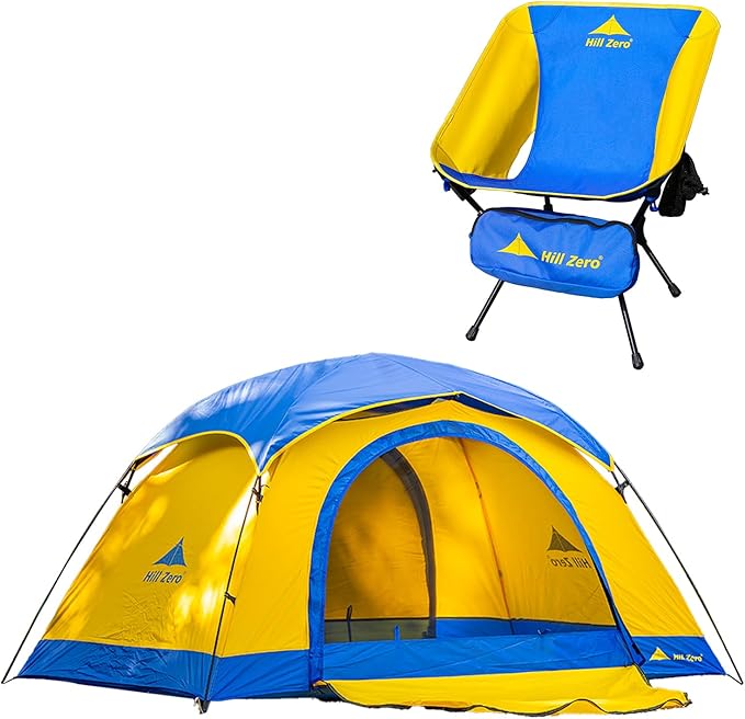 HillZero Tulip 4 Seasons Waterproof Tent, Nimbus Ultralight Camping Chair Folding Backpacking Chair