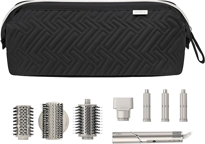 Leudes Hair Tools Travel Bag for Shark Flexstyle Carrying Case Portable Shark Hair Air Wrap Dryer Case Waterproof Dustproof Flat Curling Iron Travel Organizer (Black)