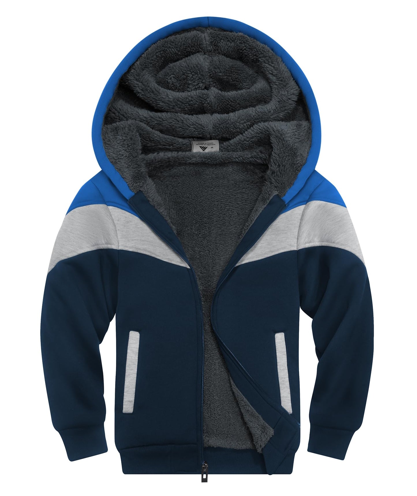 SWISSWELL Unisex Boys Girls Jacket Fleece Lined Hoodie Long Sleeve Zip up Soft Warm Sweatshirt Outerwear for Kids