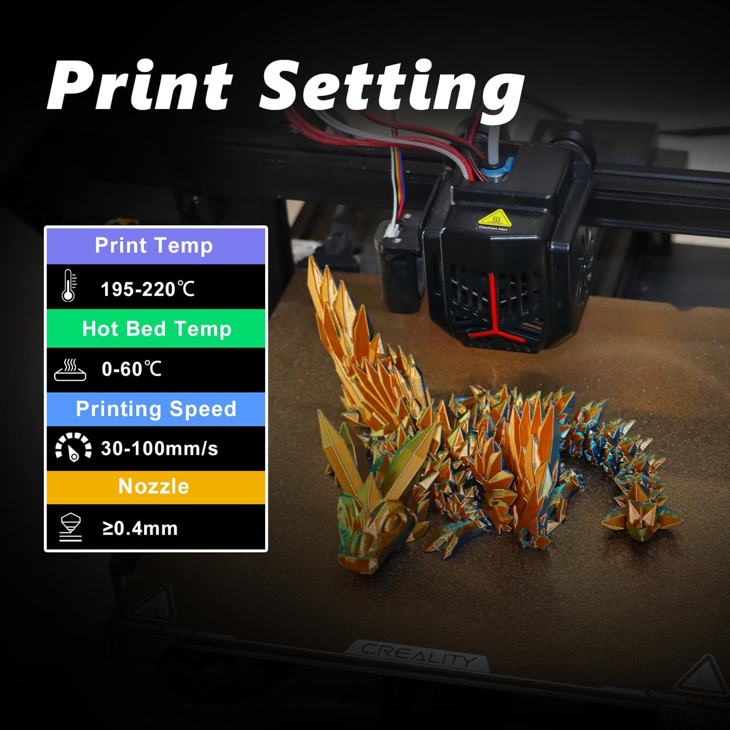 LOVOON 3D PLA Filament 1.75mm Bundle, Tricolor 3D Printer Filament Bundle, Rainbow Silk PLA Filament Bundle, PLA Filament for 3D Printer 3D Pen, Dimensional Accuracy +/-0.02mm, 200g x 4 Spools