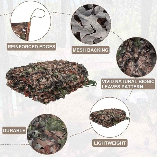 iunio Camo Netting Camouflage Netting, 10ft×10ft, 10x20ft, 20ft×20ft, Mesh Backing Oxford Fabric Camo Net Military Surplus, Hunting Blind for Deer Stand, Party Decorations, Photograph and Car Cover