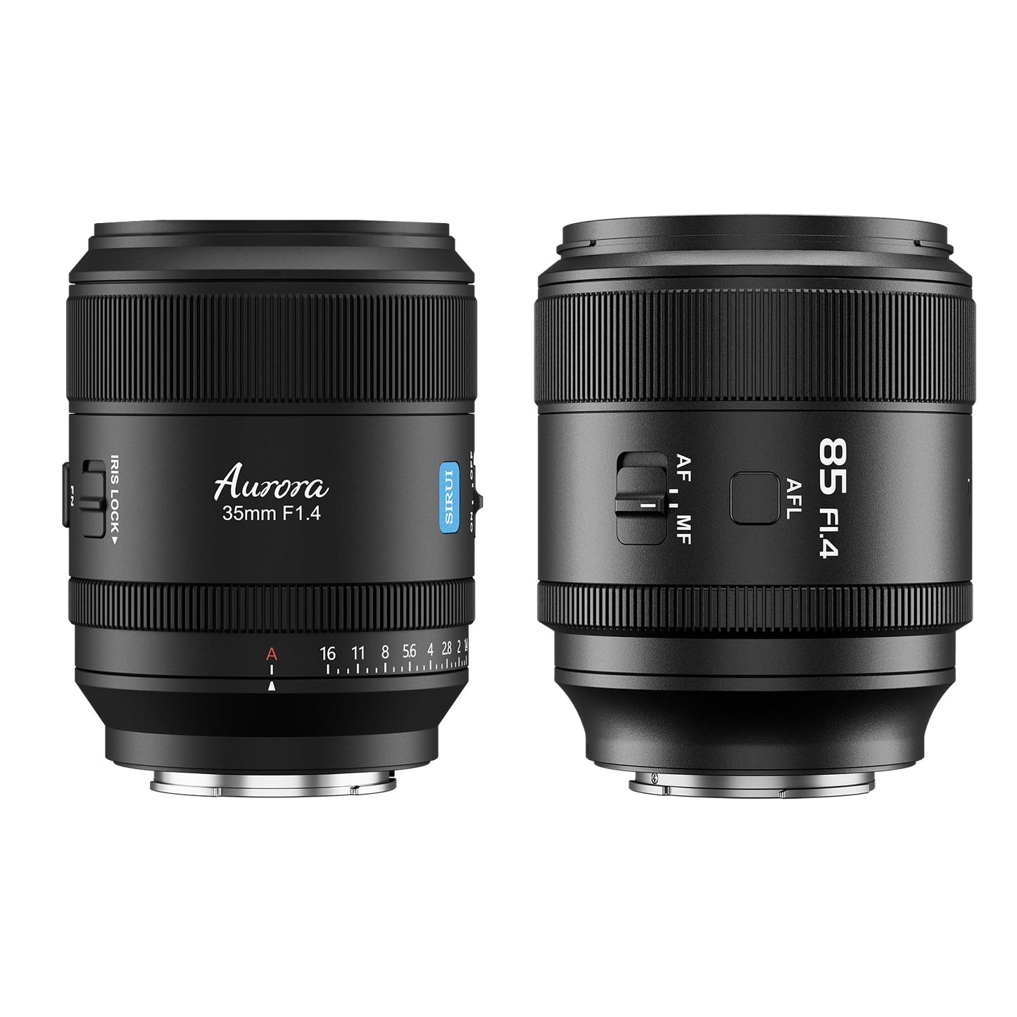 SIRUI Aurora F1.4 Full Frame Auto Focus Lens Set, 85mm Telephoto Prime Portrait & 35mm Wide Angle Prime Lens for Z Mount Cameras, Black