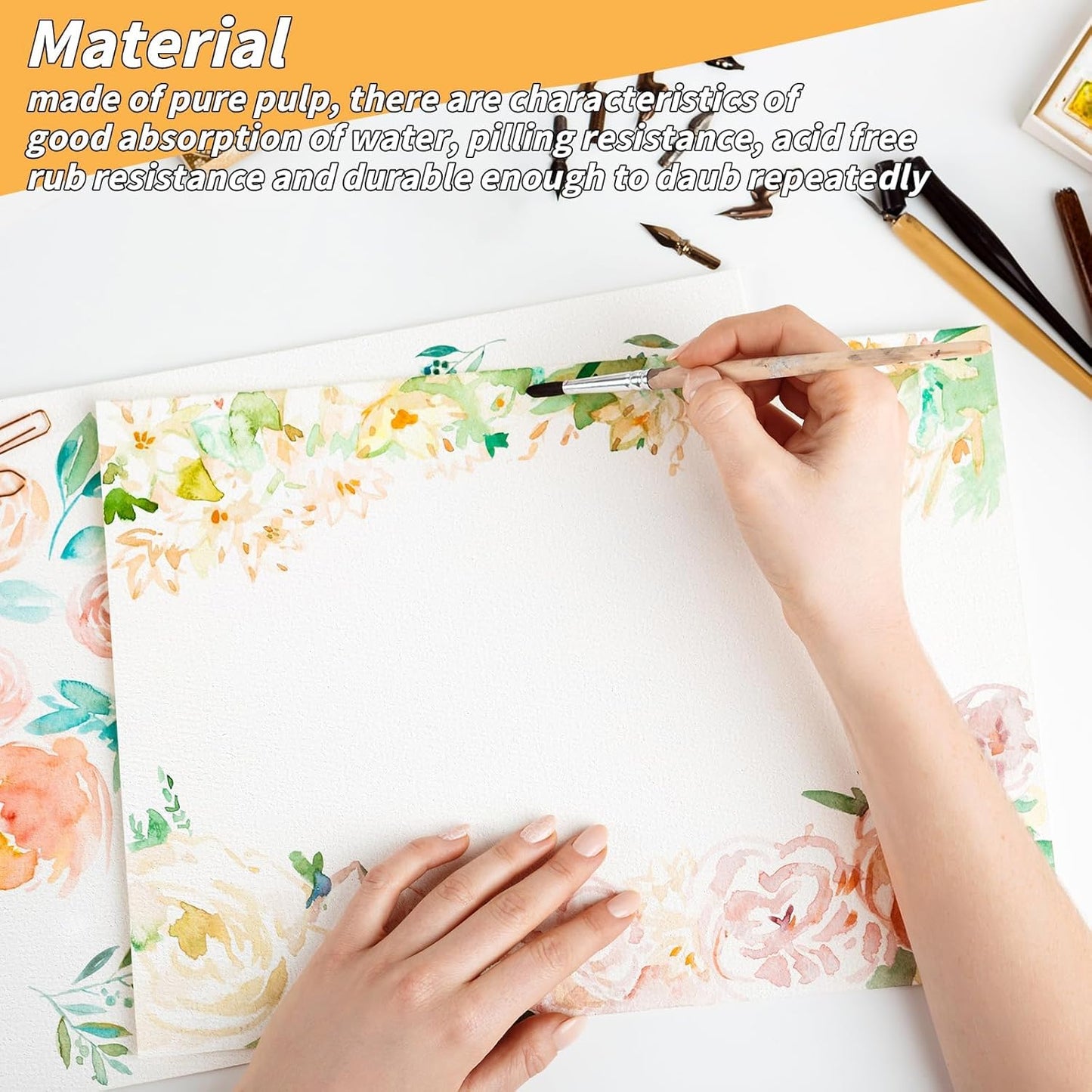 150 Sheets Cotton Watercolor Paper Bulk -230GSM Art Paper-8.5 x 11 inch Painting & Craft Paper, Finger Paints, Watercolor, Tempera, Drawing, Art Room & Home School Crafts