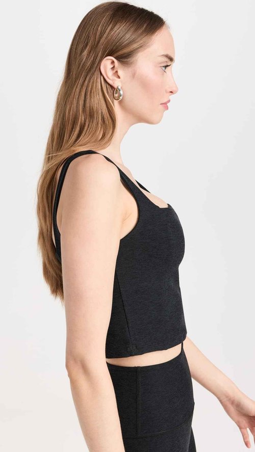 Beyond Yoga Women's Spacedye Impress Cropped Tank, Darkest Night, XL