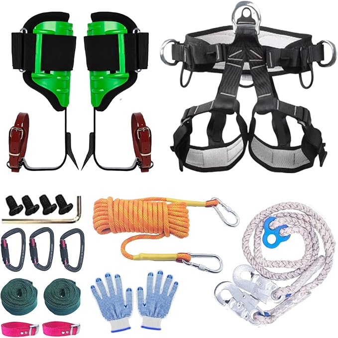 TraVisonyx Tree Climbing Gear, Tree Climbing Spikes，Arborist Equipment for Climbers, Hunting, Fruit Picking ，Logging Etc