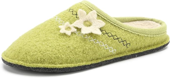 LE KAPMOZ Women's Boiled Wool House Slippers Breathable Sweat Free Clog Slip on Mule Indoor/Outdoor Slipper