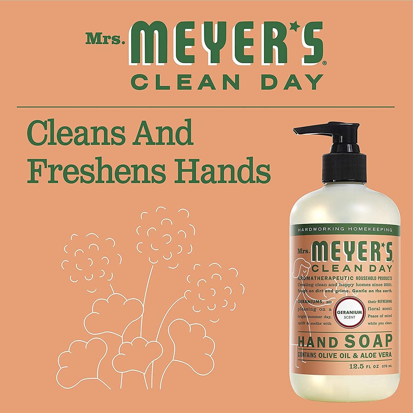 Mrs. Meyer's Liquid Hand Soap Geranium 12.5 Fl Oz.