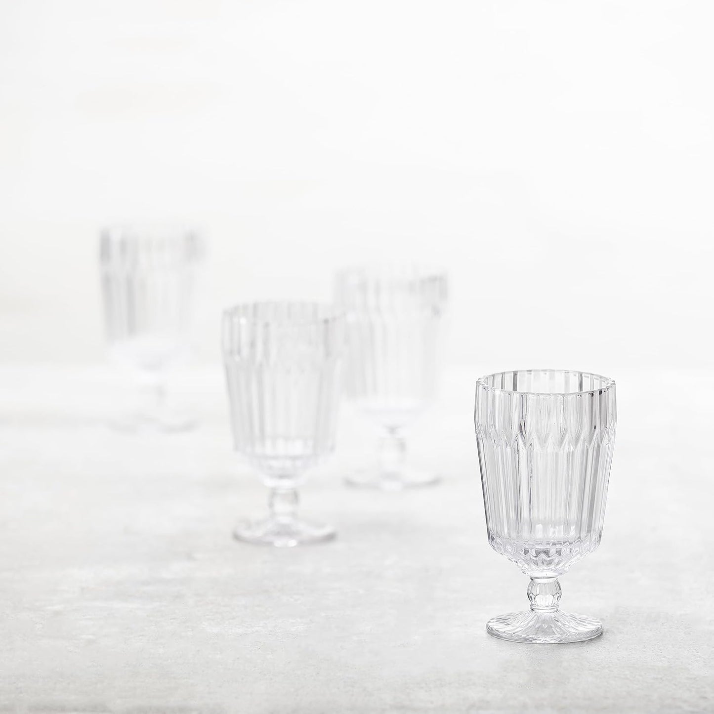 Fortessa Archie Glass Drinkware, Goblet Glass (Set of 6), 14.2 Ounce, Clear