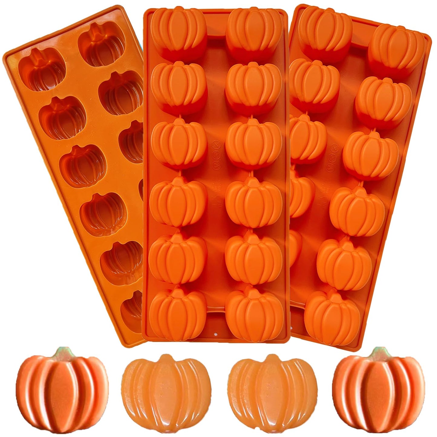Copzievkae Falls Silicone Molds - Autumn Chocolate & Candy Mold, 12 Cavity Pumpkin Shaped for DIY Cake Decoration & Wax Soap