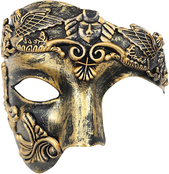 OIDEA Masquerade Mask for Men: Vintage Half Face Roman Warrior Phantom Of The Opera Masks Mardi Gras Carnival Venetian Mask