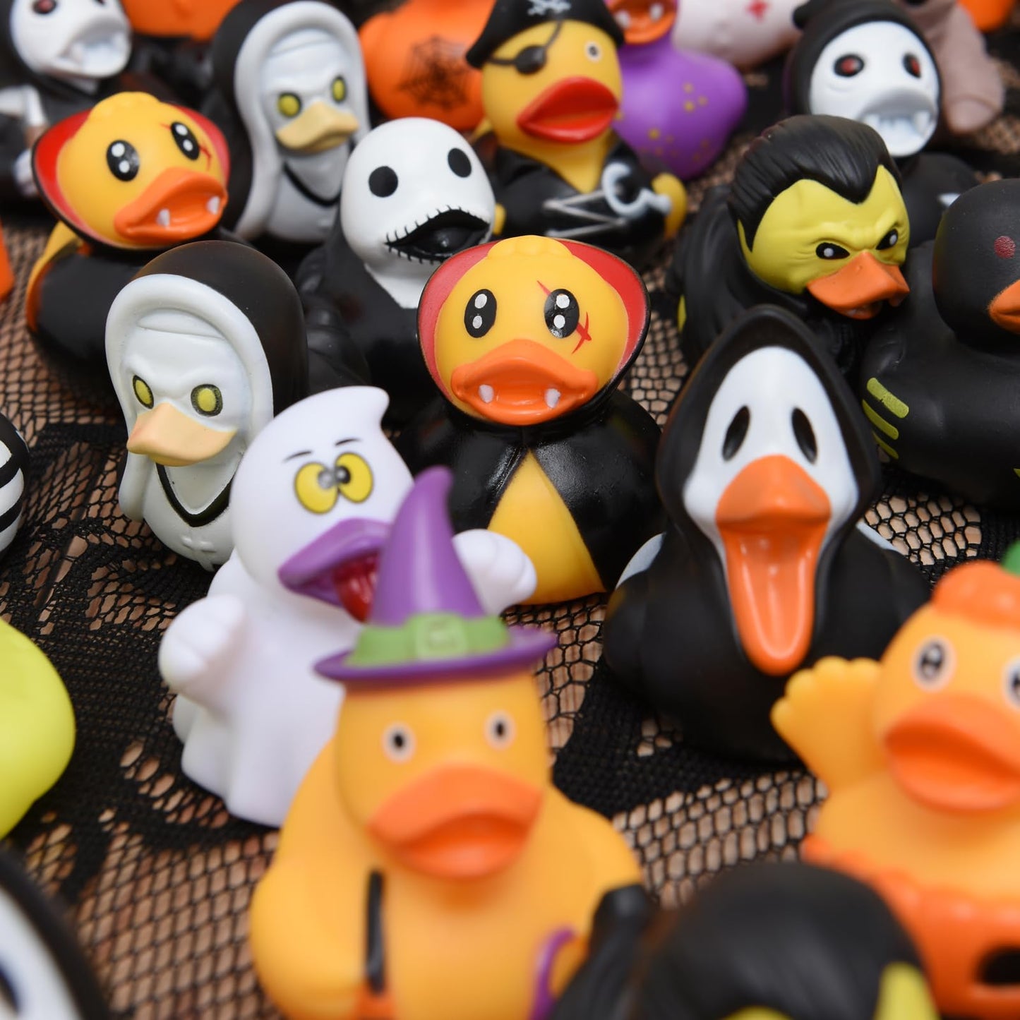 Halloween Rubber Ducks, 24 Piece Set, Spooky Monster Bath Toys Collection