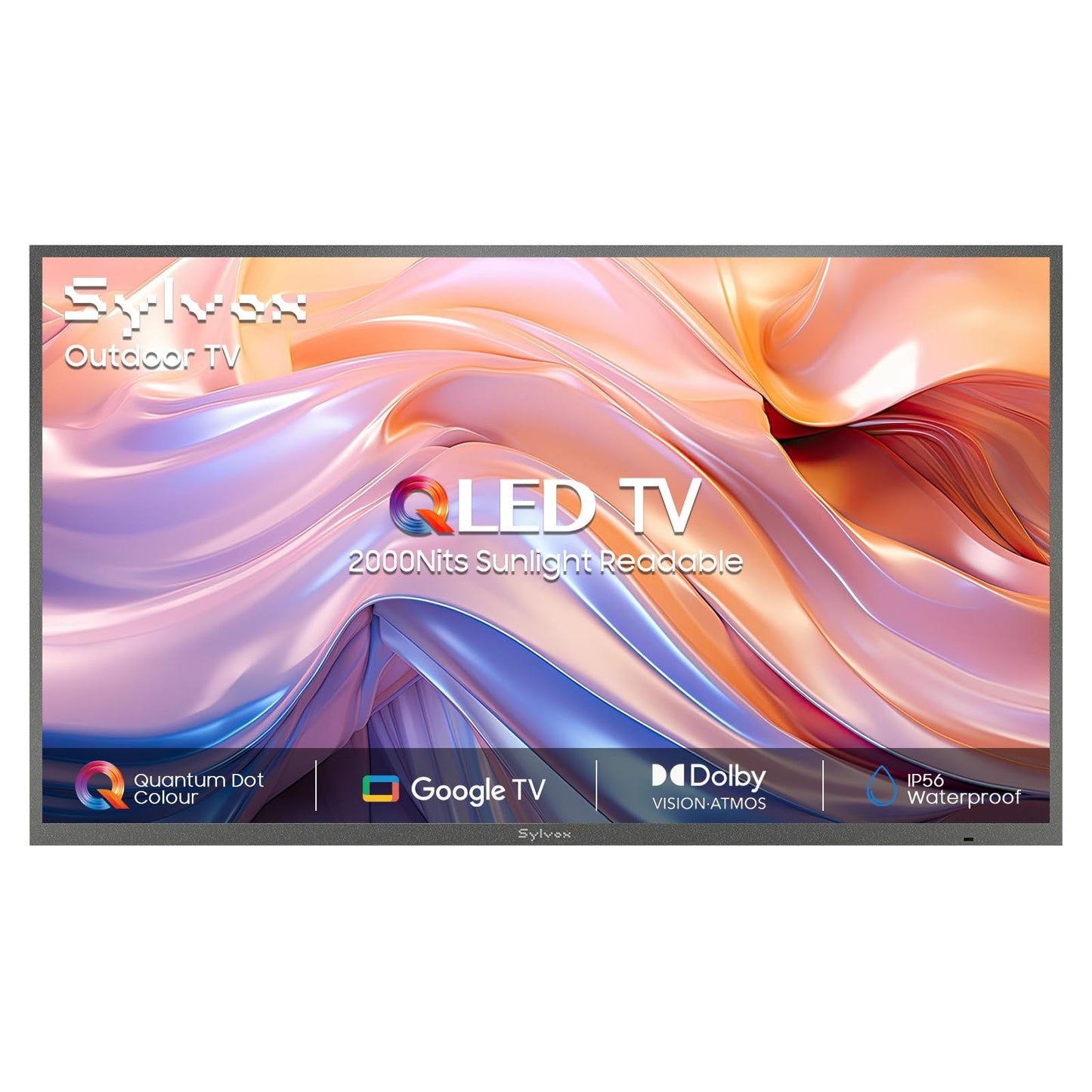 SYLVOX Outdoor TV, 75 inch Smart QLED TV, Full Sun 2000 Nit Sunlight Readable Display, Weatherproof, 4K UHD, IP56 Waterproof, Built-in Speakers, Commercial Grade Smart TVs(2026 Model)