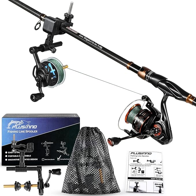 PLUSINNO Fishing Line Spooler For Fishing Reels, Fishing Gear And Equipment Gift For men With Unwinding Function Versatile...