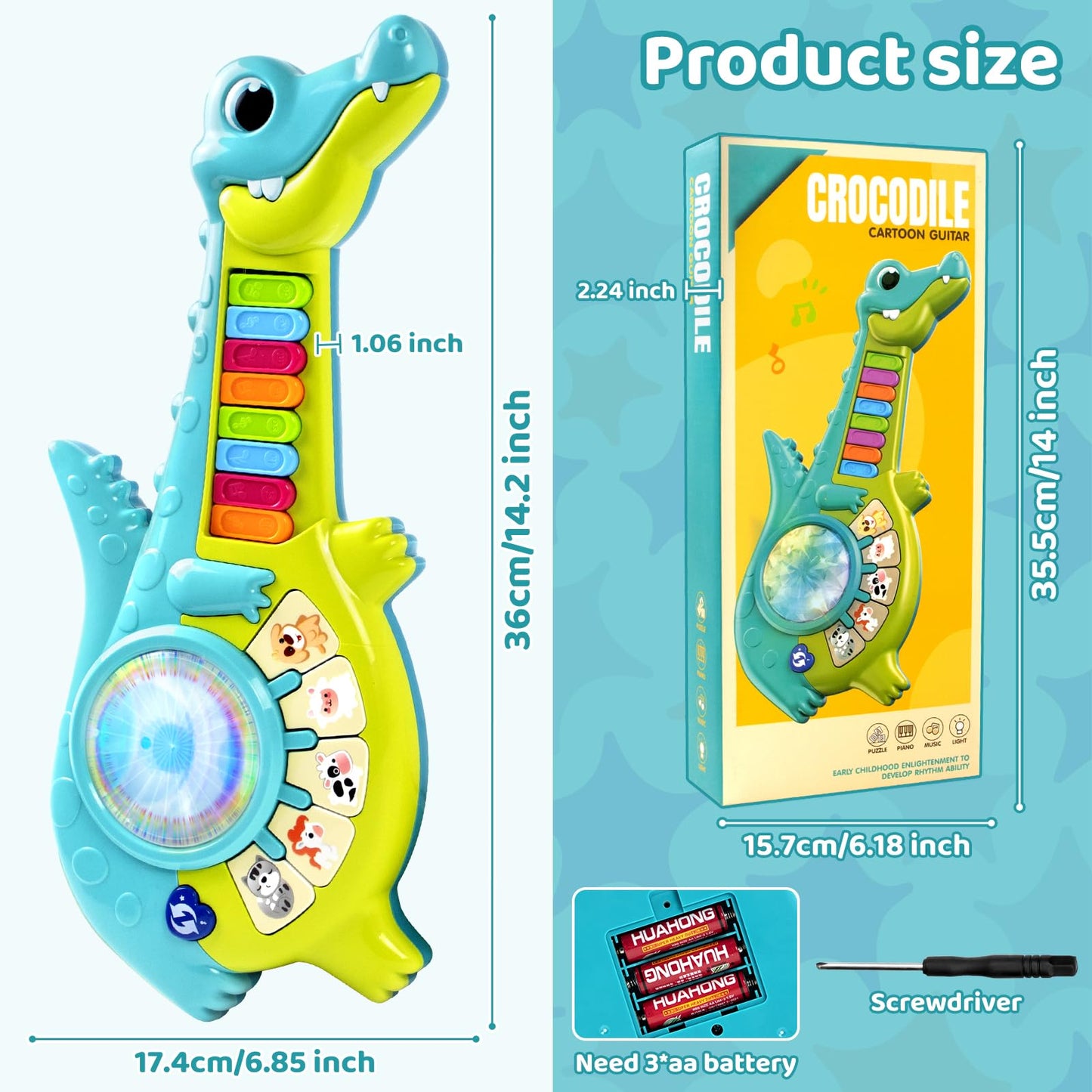 Marstone Toddler Toys for 1 Year Old Boy and Girl Gift: Baby Musical Toys 12-18 Months, Educational Piano Guitar for Toddlers 1-2 with Animals and Sounds, 1st First Gift for Birthday, Christmas, Xmas
