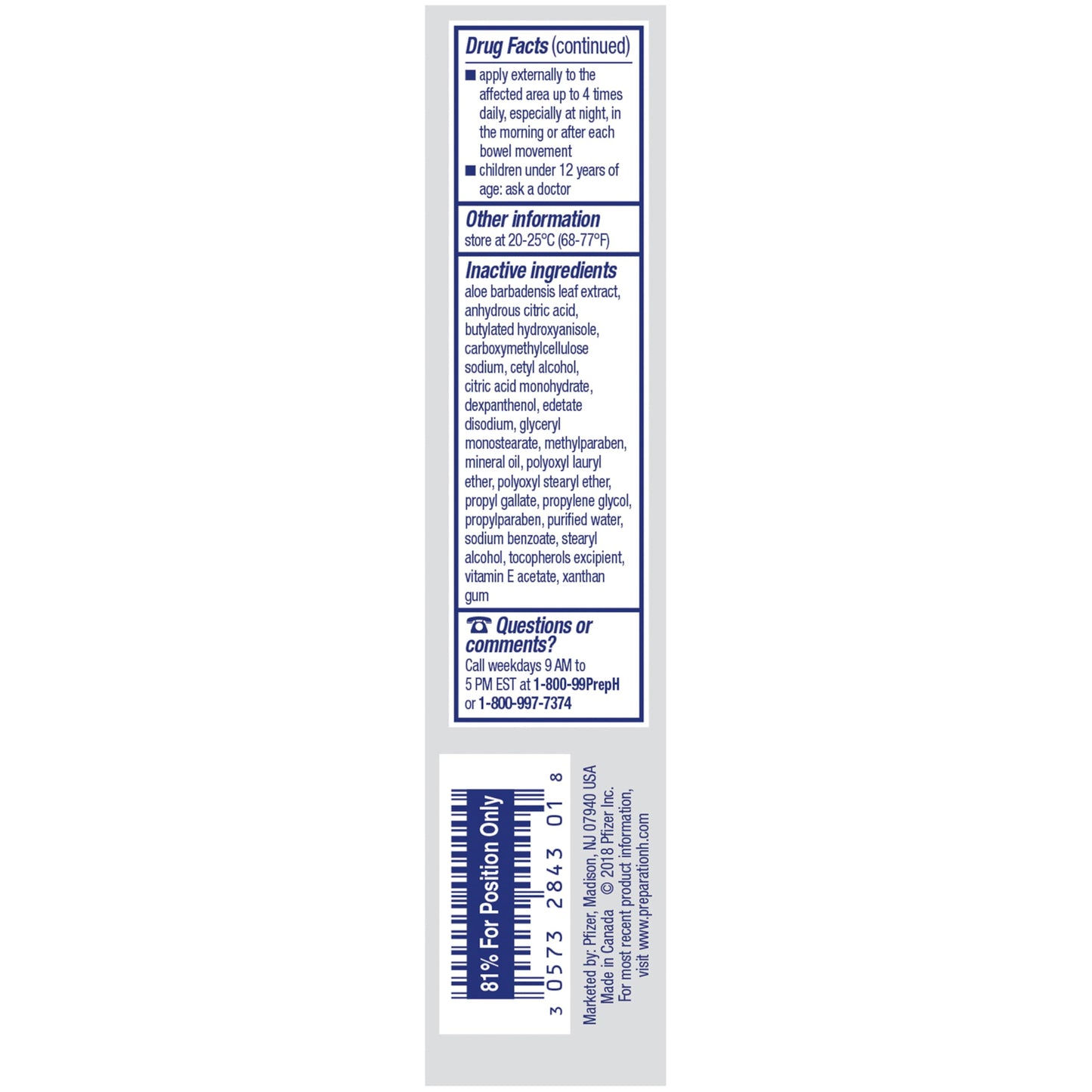 Preparation H Rapid Relief Hemorrhoid Cream with Lidocaine, Numbing Relief for Swelling, Pain, Burning and Itching - 0.75 Oz Tube