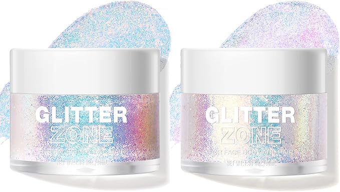 LANGMANNI Holographic Body Glitter Gel for Body, Face, Hair and Lip.Color Changing Glitter Gel Under Light. Vegan & Cruelt...