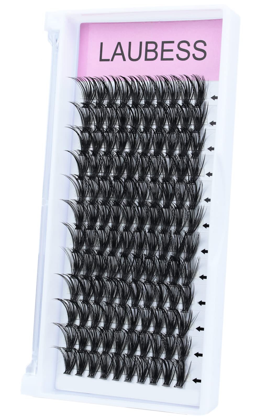 Eyelash Clusters LAUBESS Lash Clusters Individual Lashes Cluster Eyelash Extensions DIY at Home Waterproof Cluster Lashes (40D-C