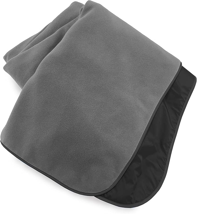 Mambe Extreme Weather Outdoor Blanket - Charcoal, Large - 100% Waterproof and Windproof, Soft Warm Polarfleece with Durabl...